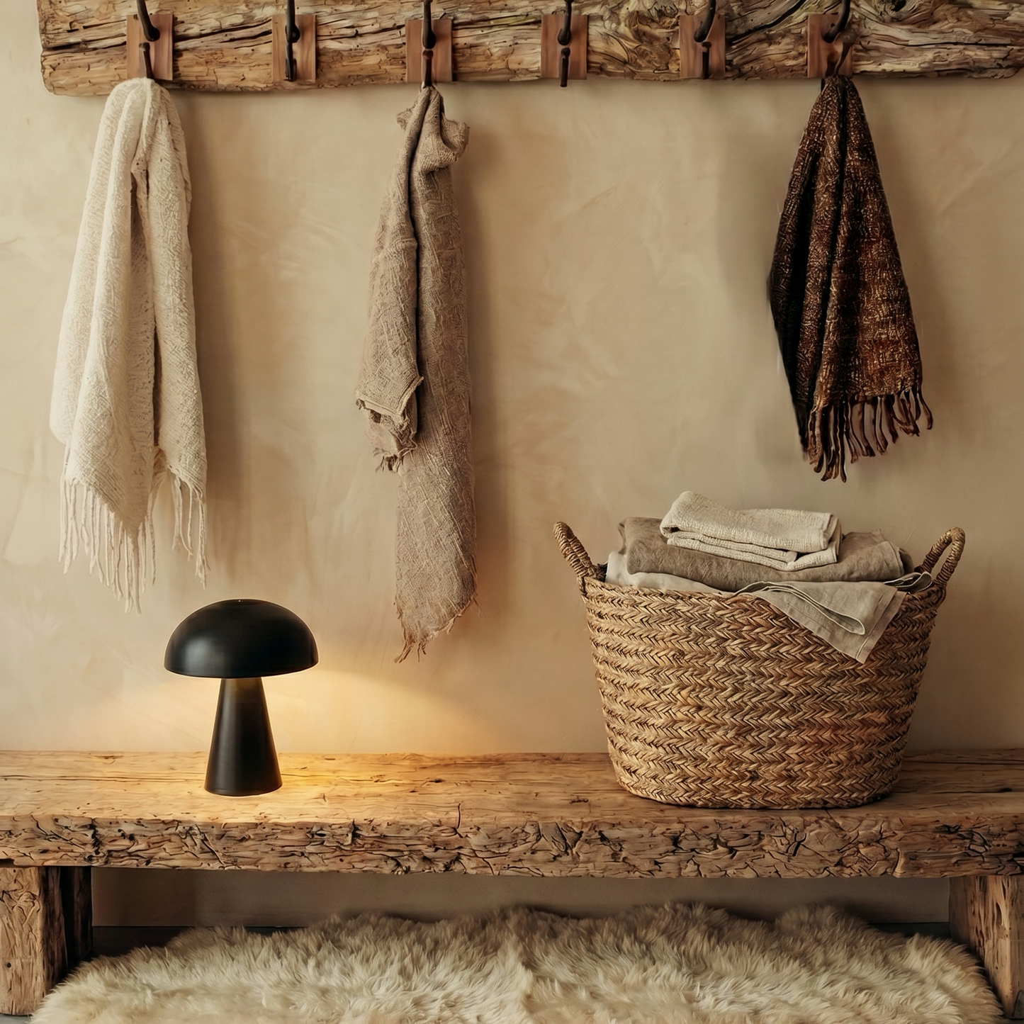 Lampe champignon en bois – Veilleuse LED nüe.HOME