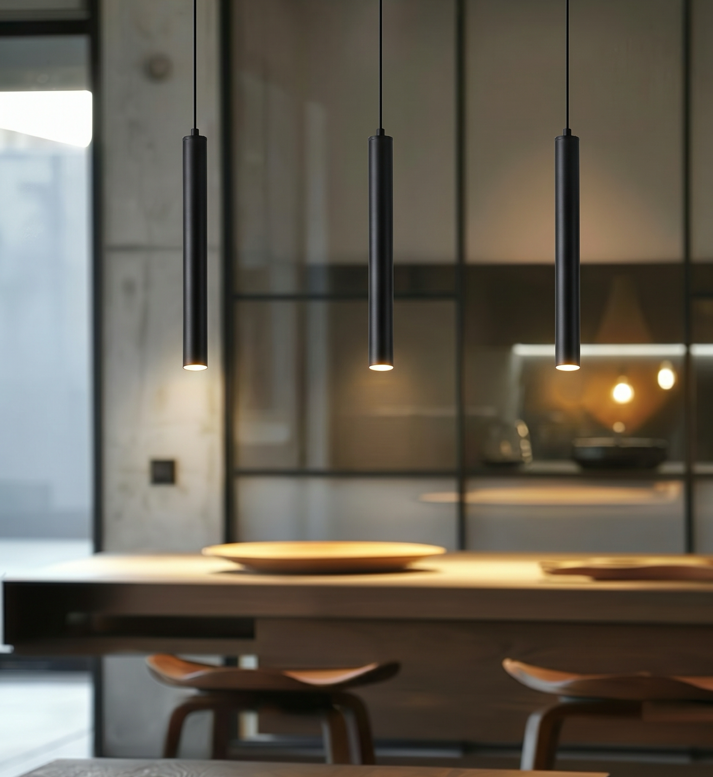 Suspension tube LED minimaliste – Noir ou Blanc - nüe.HOME
