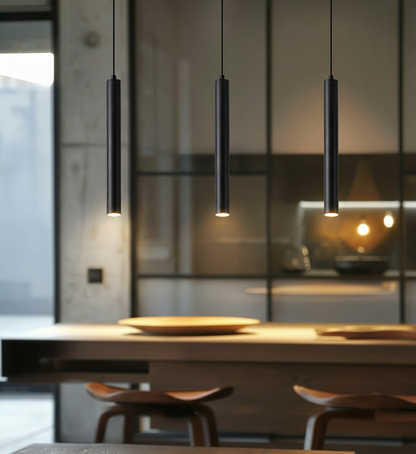 Suspension tube LED minimaliste – Noir ou Blanc - nüe.HOME
