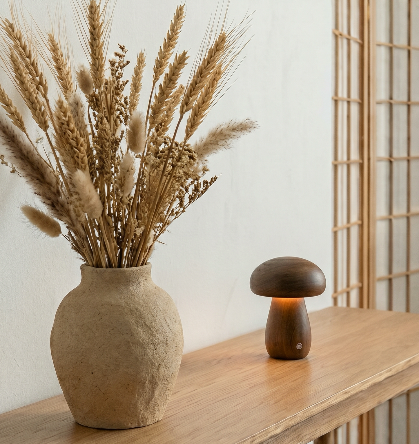 Lampe champignon en bois – Veilleuse LED nüe.HOME