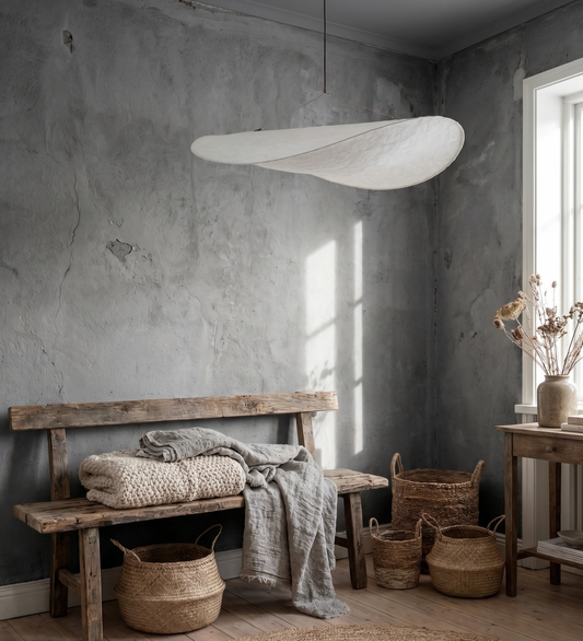 Suspension Nuage – Design Wabi-Sabi en tissu tissé - Inspiration nüeHOME