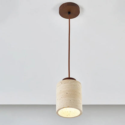 Suspension travertin minimaliste – Lanterne épurée esprit nüe.HOME