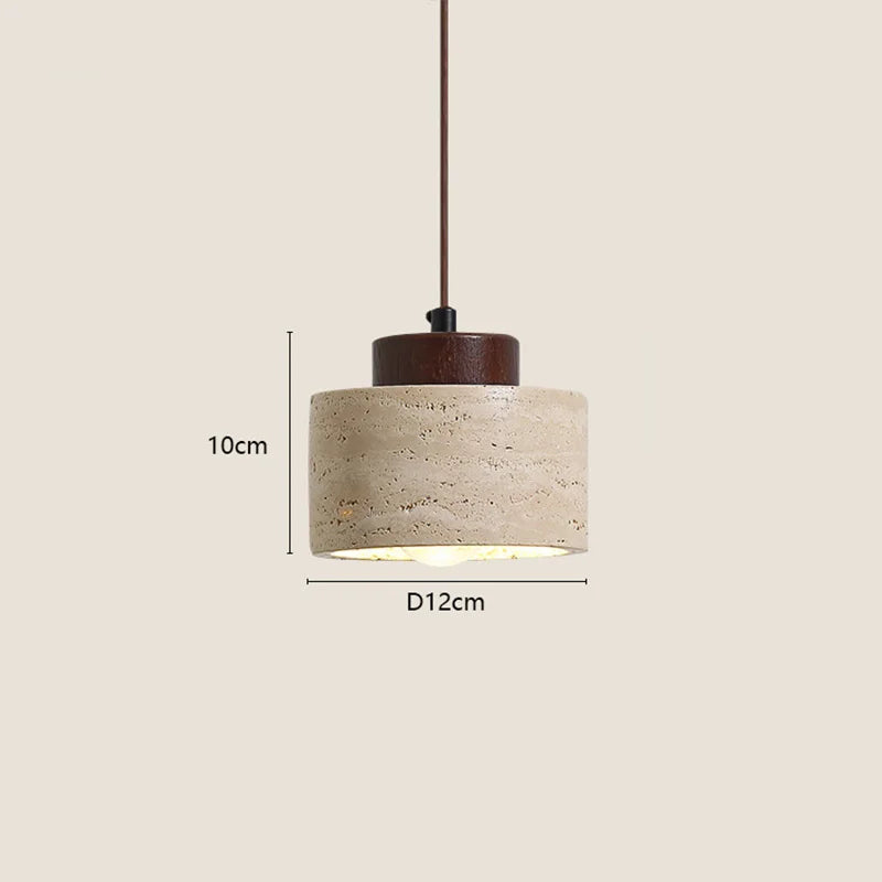 Suspension travertin minimaliste – Lanterne épurée esprit nüe.HOME