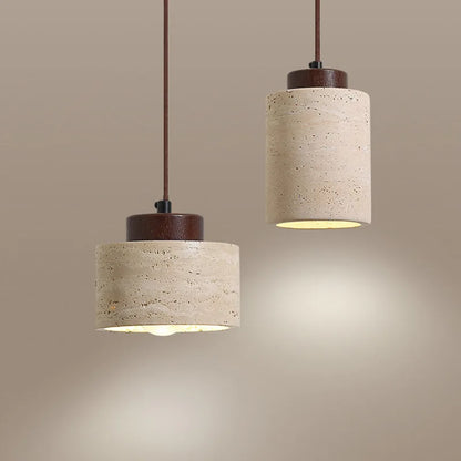 Suspension travertin minimaliste – Lanterne épurée esprit nüe.HOME