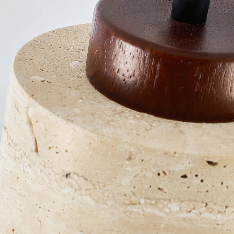 Suspension travertin minimaliste – Lanterne épurée esprit nüe.HOME