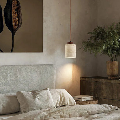 Suspension travertin minimaliste – Lanterne épurée esprit nüe.HOME
