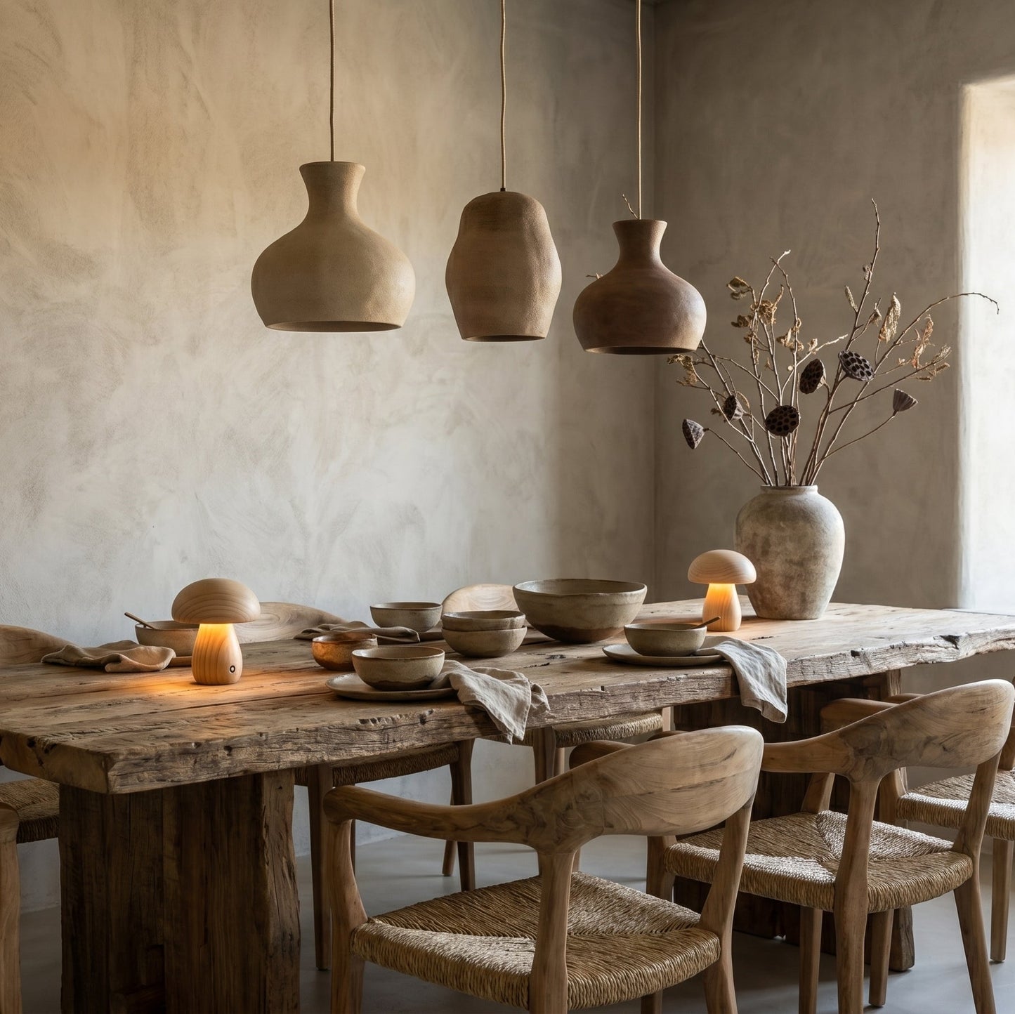 Lampe champignon en bois – Veilleuse LED nüe.HOME