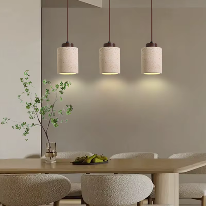Suspension travertin minimaliste – Lanterne épurée esprit nüe.HOME