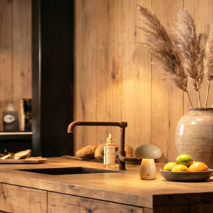 Lampe champignon en bois – Veilleuse LED nüe.HOME