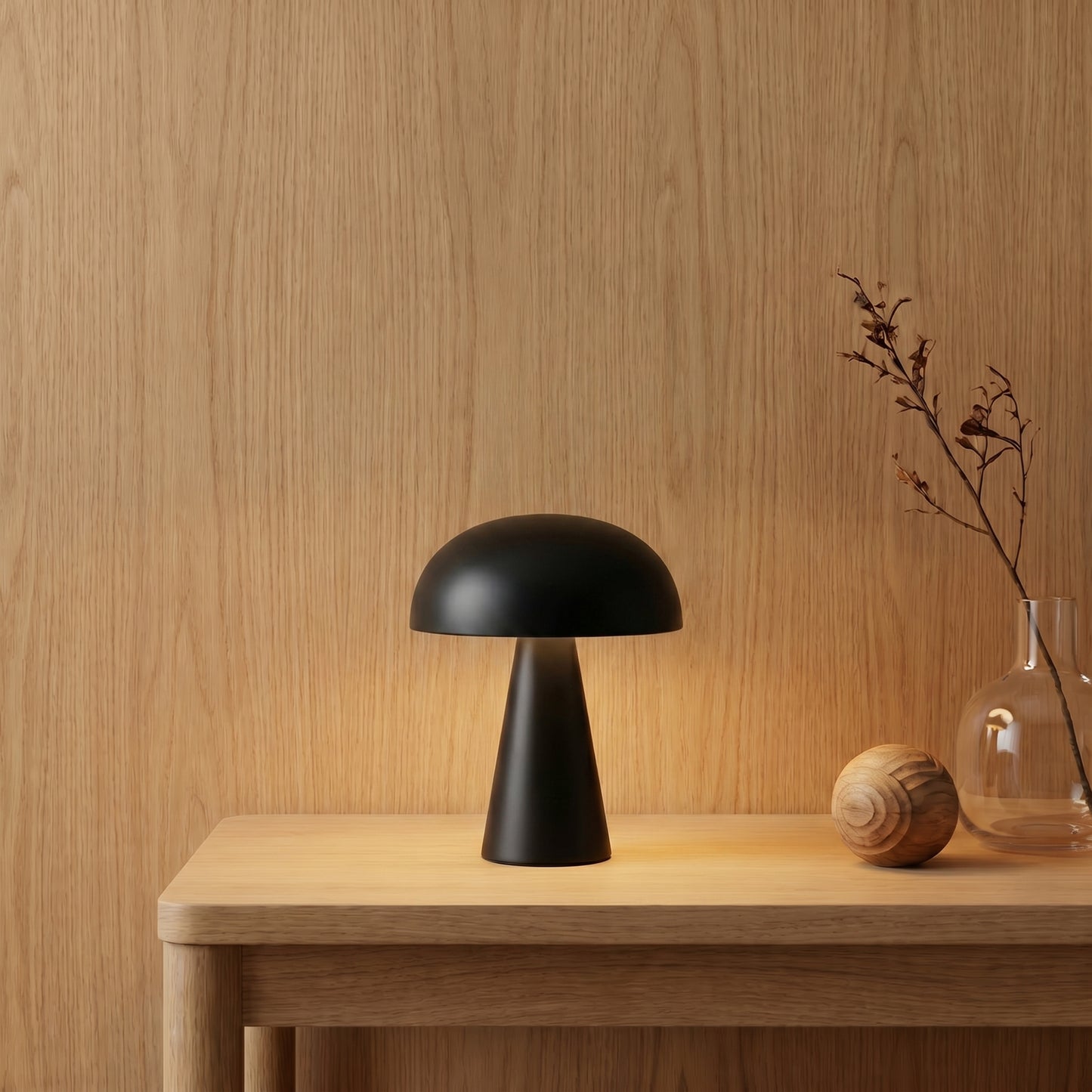 Lampe champignon en bois – Veilleuse LED nüe.HOME