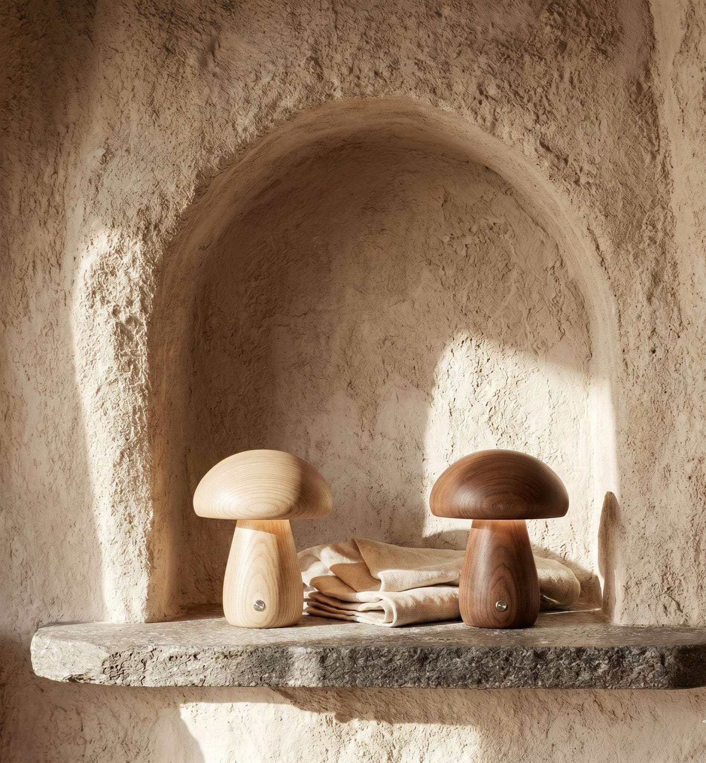Lampe champignon en bois – Veilleuse LED nüe.HOME